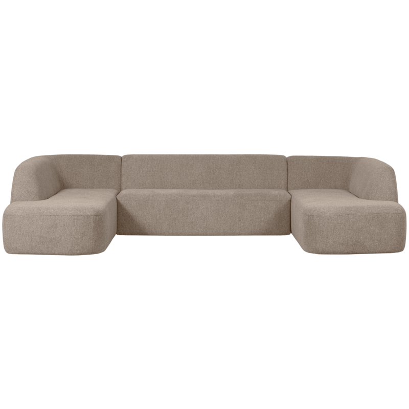 WOOOD-collectie Sloping U-Vorm Bank Naturel Melange