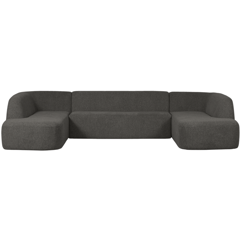 WOOOD-collectie Sloping U-Shape Sofa Grey/Black Melange