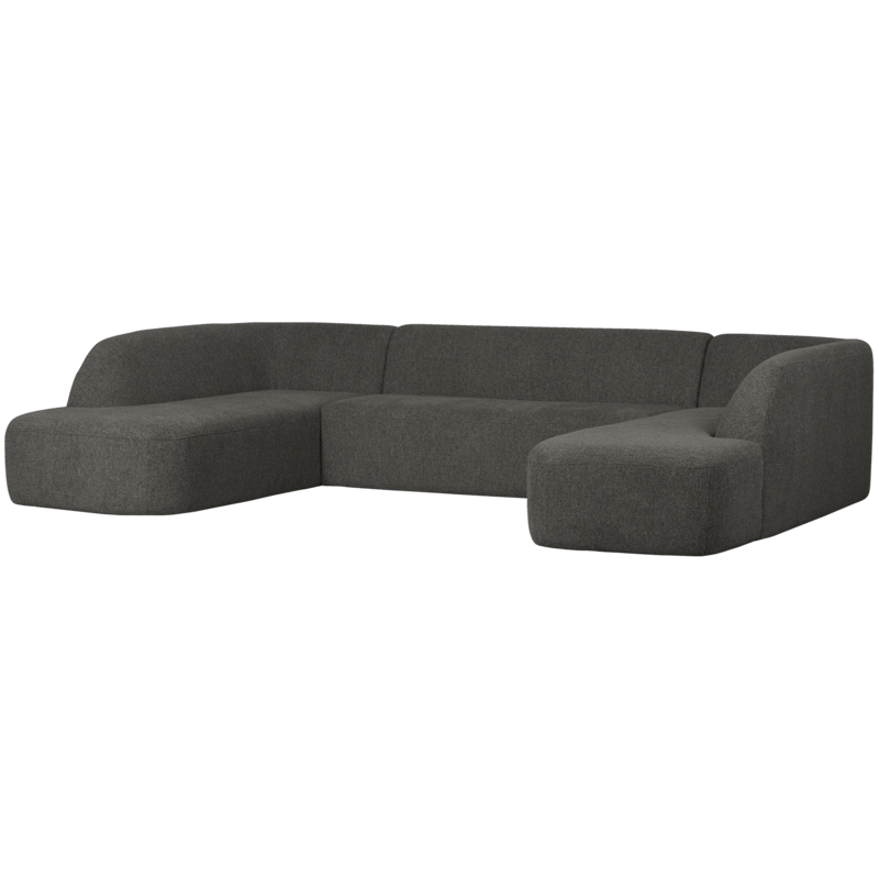 WOOOD-collectie Sloping U-Shape Sofa Grey/Black Melange