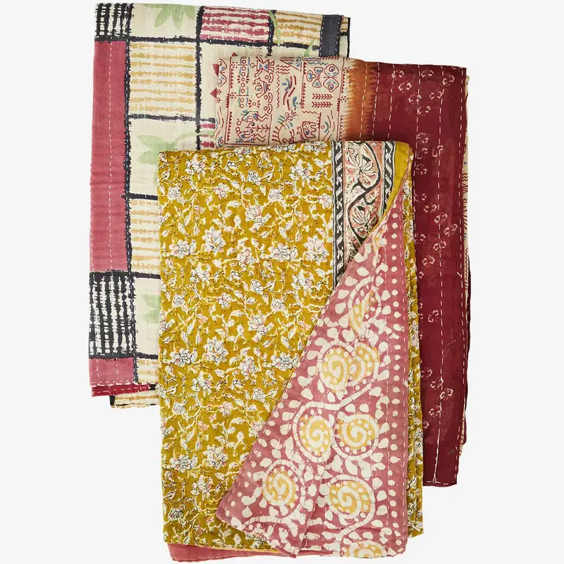 Madam Stoltz-collectie Recycled kantha throw Multi coloured