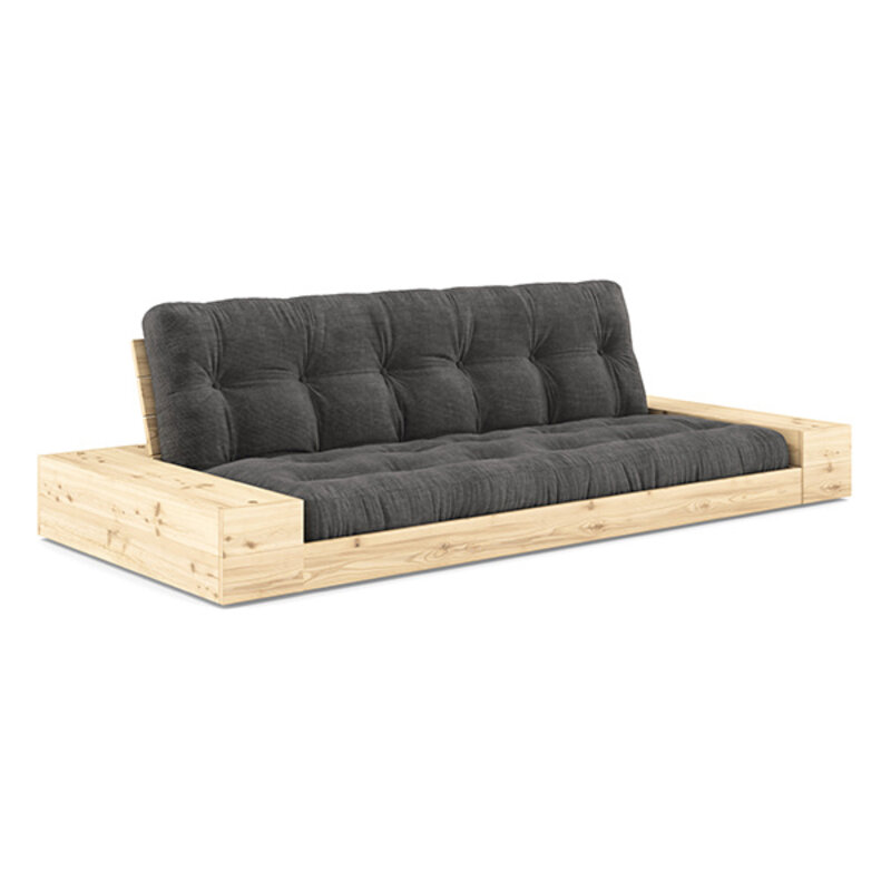 Karup Design-collectie Base Clear Lacquered W. 2 Sideboxes Clear W. 5-Layer Mixed Mattress Linen