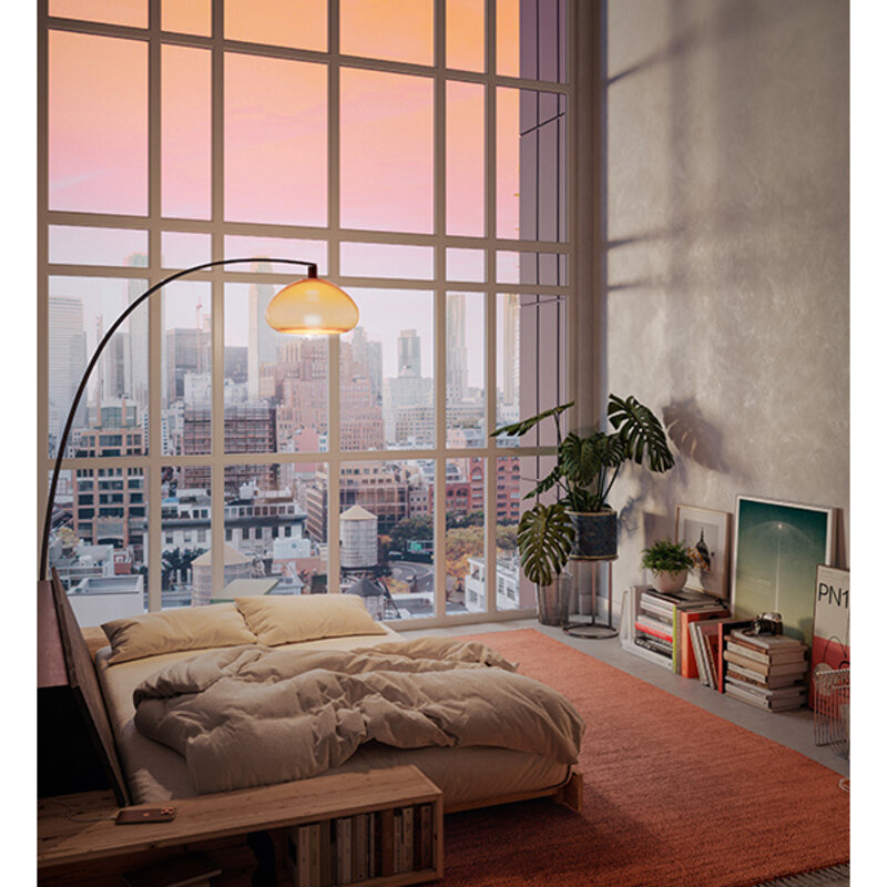 Karup Design-collectie Base Black Night Lacquered W. 2 Sideboxes Clear W. 5-Layer Mixed Mattress Linen