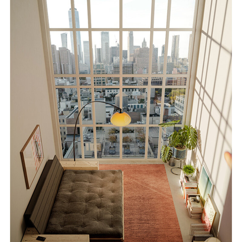 Karup Design-collectie Base Black Night Lacquered W. 2 Sideboxes Clear W. 5-Layer Mixed Mattress Linen