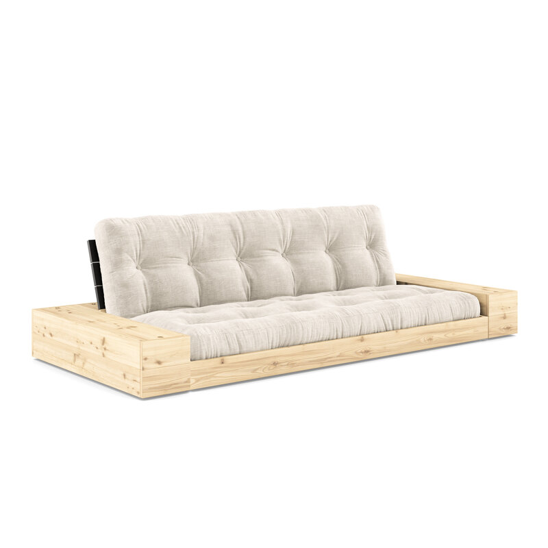 Karup Design-collectie Base Black Night Lacquered W. 2 Sideboxes Clear W. 5-Layer Mixed Mattress Linen