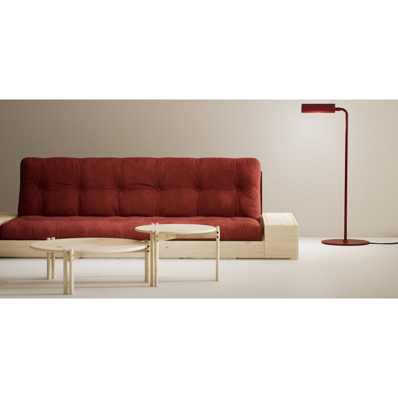 Karup Design-collectie Base Clear Lacquered W. 2 Sideboxes Clear W. 5-Layer Mixed Mattress Linen