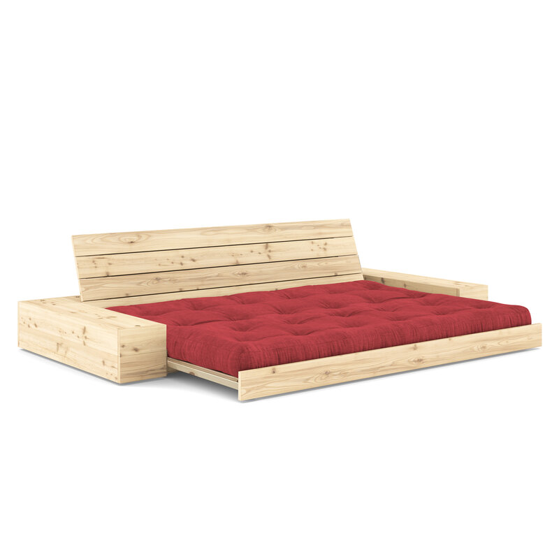 Karup Design-collectie Base Clear Lacquered W. 2 Sideboxes Clear W. 5-Layer Mixed Mattress Linen