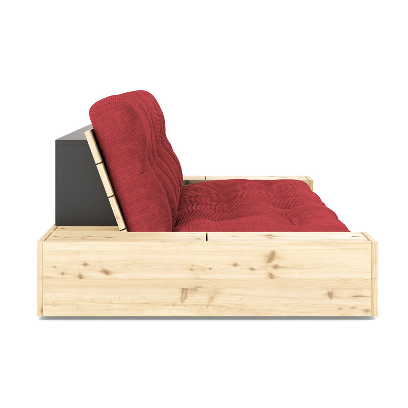 Karup Design-collectie Base Clear Lacquered W. 2 Sideboxes Clear W. 5-Layer Mixed Mattress Linen