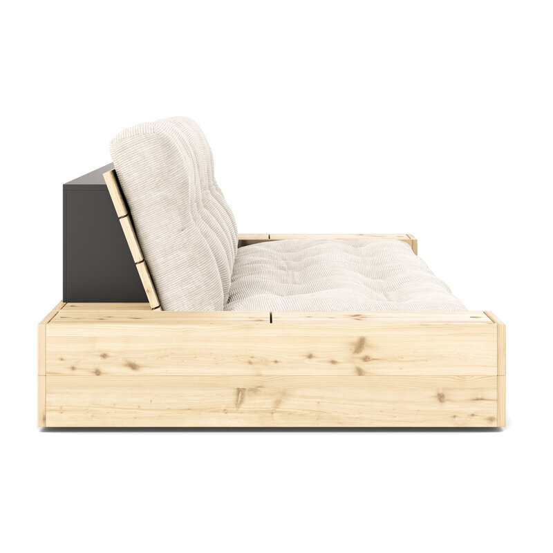 Karup Design-collectie Base Clear Lacquered W. 2 Sideboxes Clear W. 5-Layer Mixed Mattress Linen