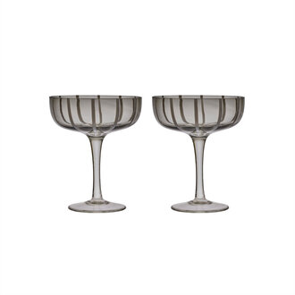 OYOY LIVING Mizu Coupe Glass  Set of 2  Gray