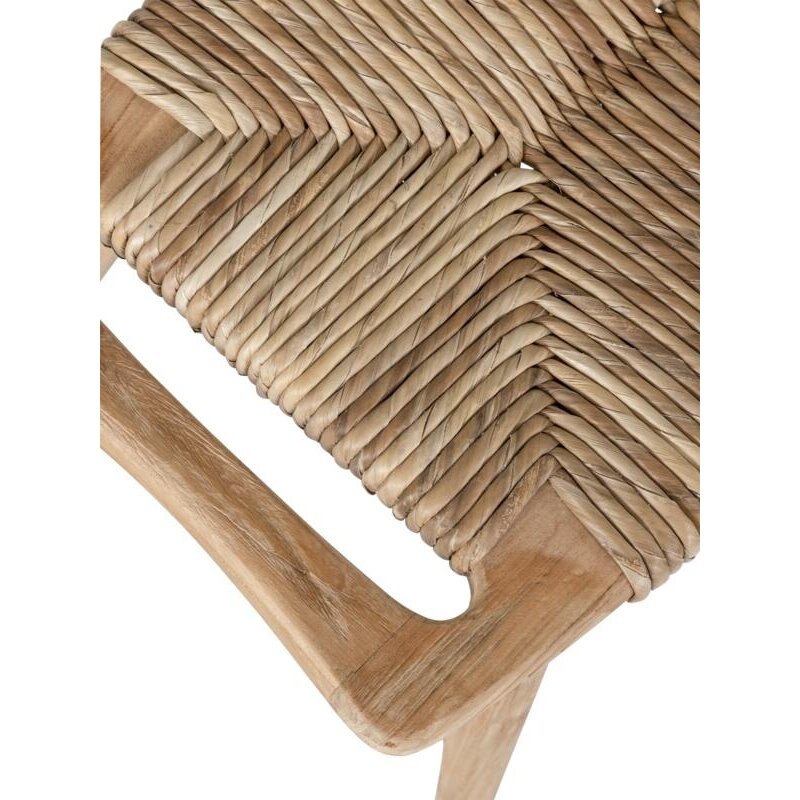 MUST Living-collectie Kruk Rex recycled teakwood met banana bark zitting