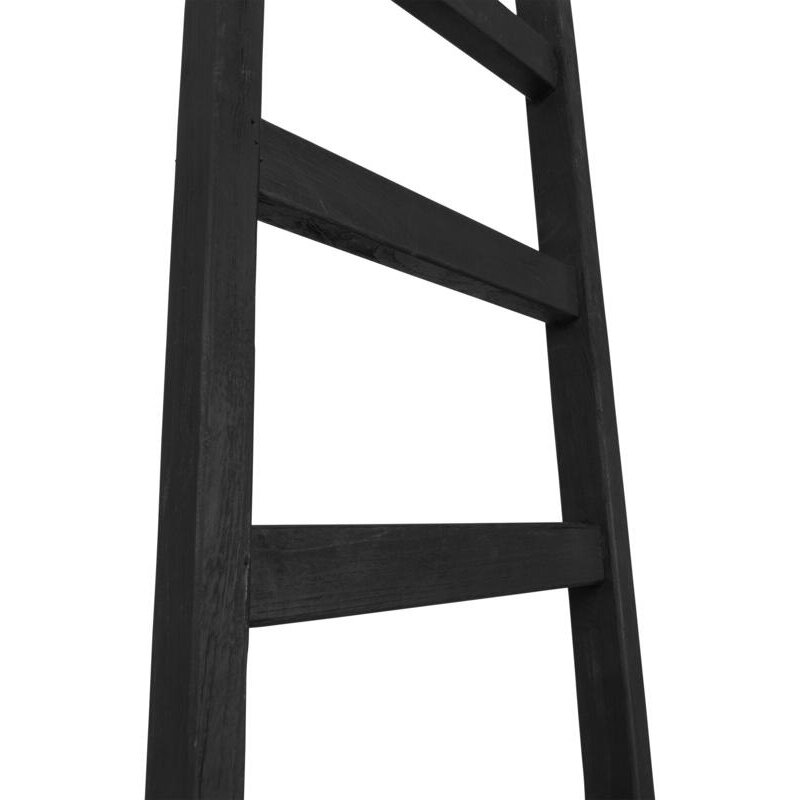 Ladder Steps 180x40x5 cm recycled teakwood zwartmet natuurlijke scheuren in het hout