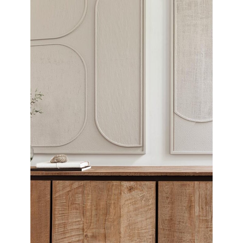 MUST Living-collectie Wandpaneel Lorcan Cream  127x102x4 cm cream houten bark