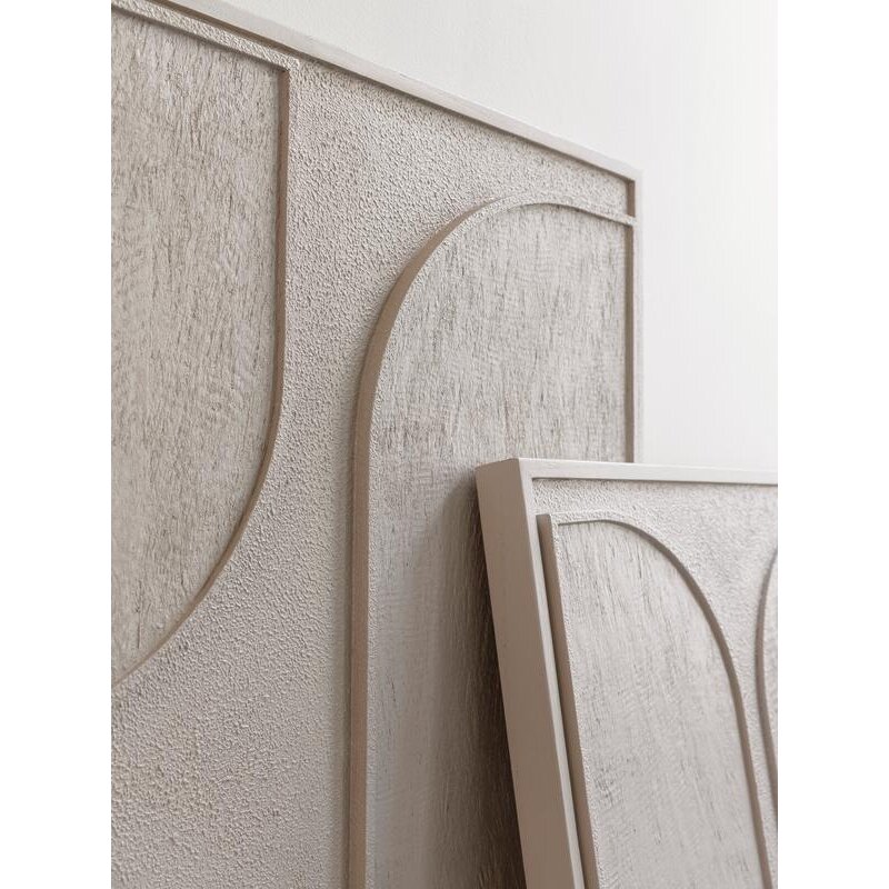 MUST Living-collectie Wandpaneel Lorcan Cream  127x102x4 cm cream houten bark