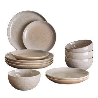 Bloomingville Taupe Tableware Set, Grey, Stoneware
