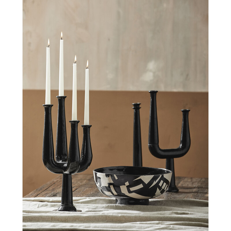 Nordal-collectie ULOPU candleholder 4 arm aluminum black