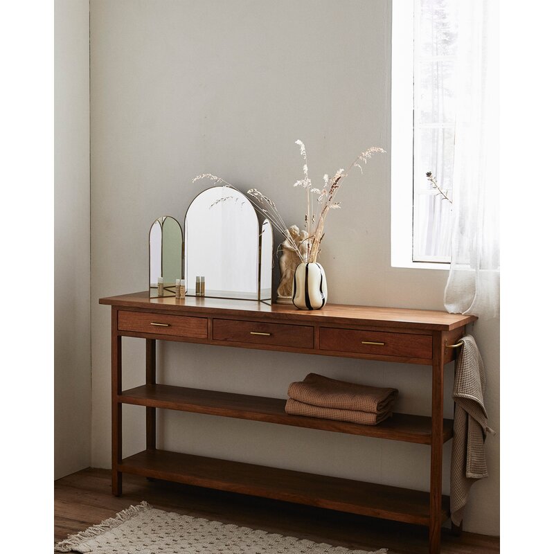 FARRIS table w. drawers nature