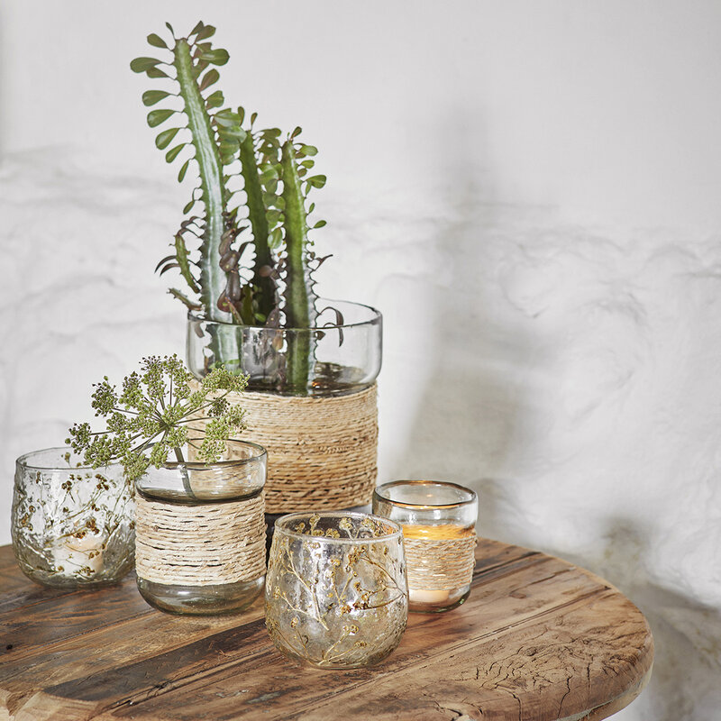Madam Stoltz-collectie Glass vase w/ cane
