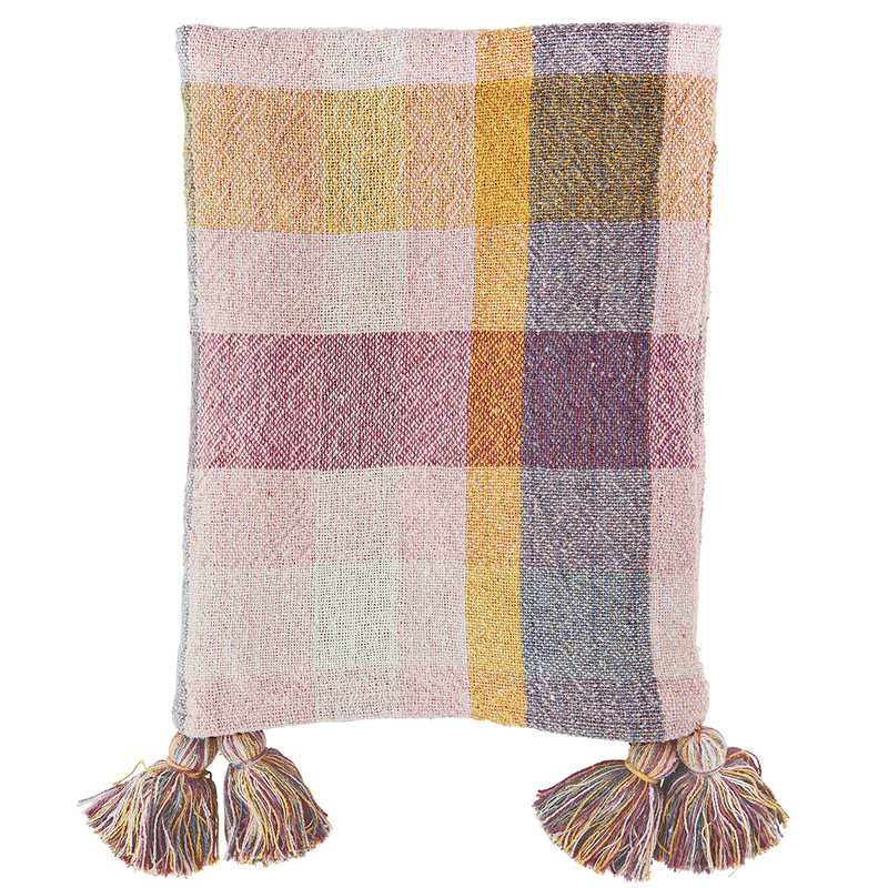 Madam Stoltz-collectie Checked cotton throw