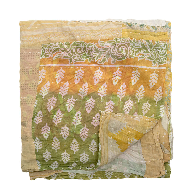 Bloomingville-collectie Sari Quilt Geel Gerecycled Katoen