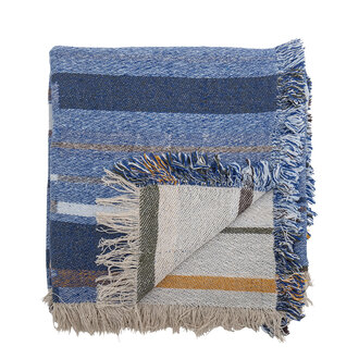 Bloomingville Toscana Throw Blue Recycled Cotton