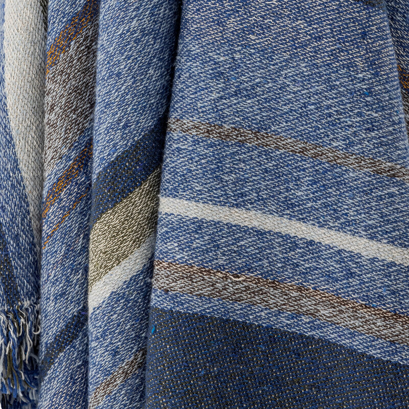 Bloomingville-collectie Toscana Throw Blue Recycled Cotton
