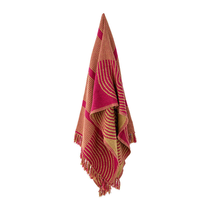 Bloomingville-collectie Tiffanie Throw Pink Recycled Cotton