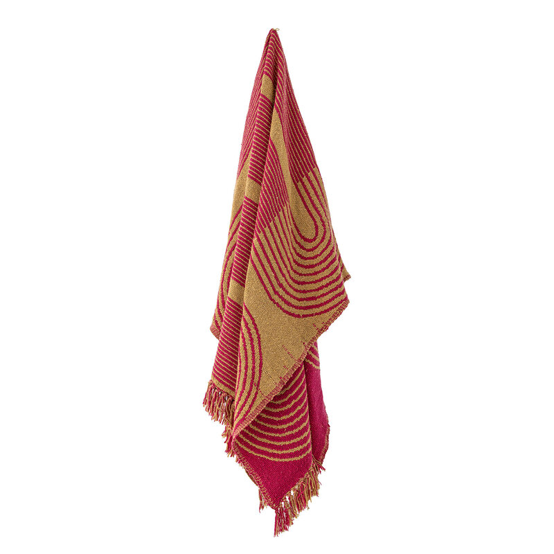 Bloomingville-collectie Tiffanie Throw Pink Recycled Cotton