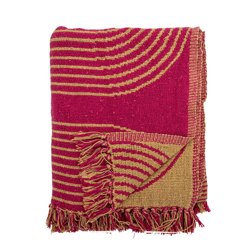 Bloomingville-collectie Tiffanie Throw Pink Recycled Cotton