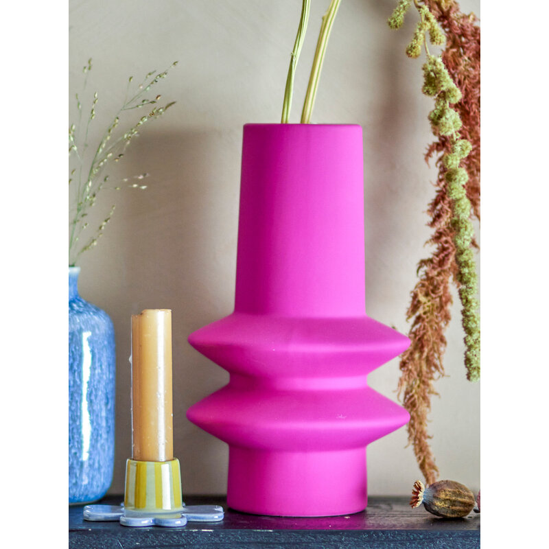 Bloomingville-collectie Isold Vase Pink Stoneware
