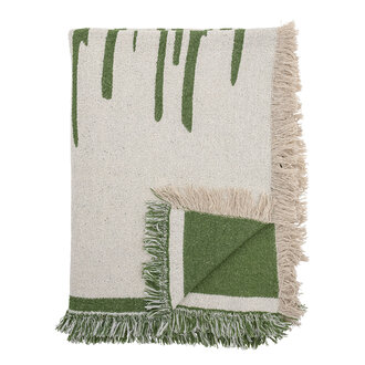 Bloomingville Haxby Throw Green Recycled Cotton