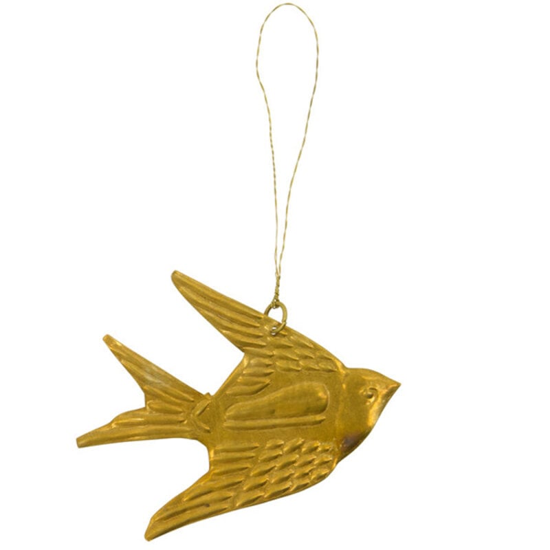 Decoratieve hangers vogel Humi goud - set van 4