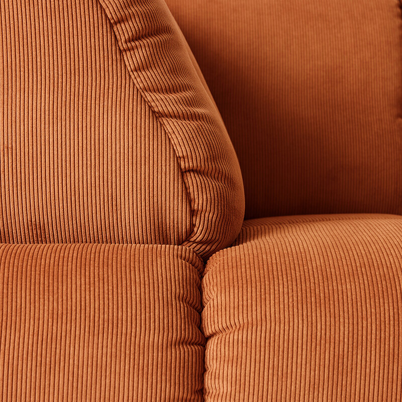 HKLIVING-collectie Wave couch: element left high arm corduroy rib dusty orange