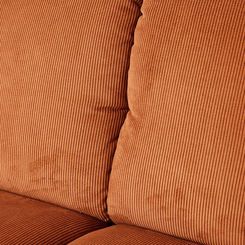HKLIVING-collectie Wave couch: element left high arm corduroy rib dusty orange