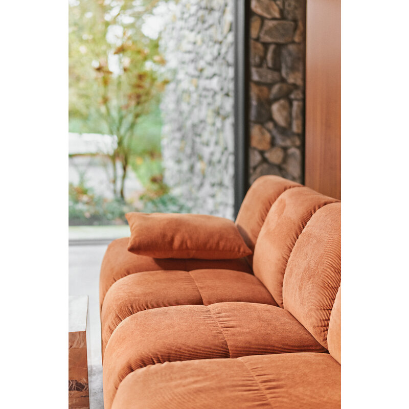 HKLIVING-collectie Wave bank: element links lage arm corduroy rib dusty orange