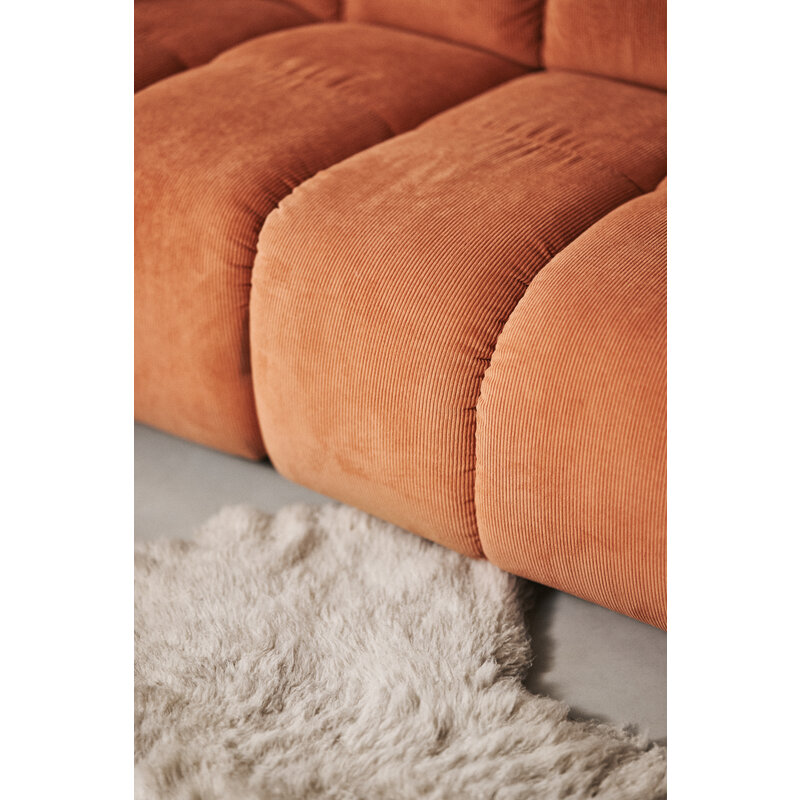 HKLIVING-collectie Wave bank: element links lage arm corduroy rib dusty orange