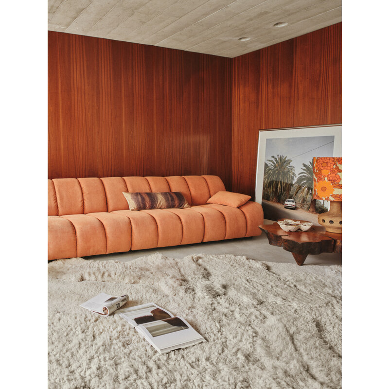 HKLIVING-collectie Wave bank: element rechts lage arm arm corduroy rib dusty orange