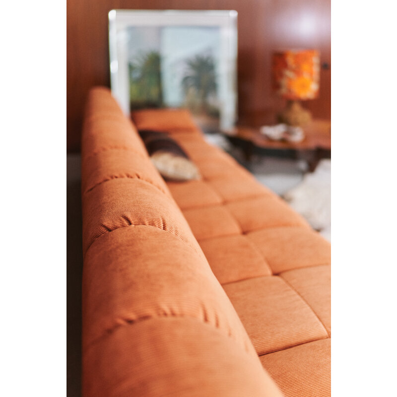 HKLIVING-collectie Wave bank: element midden klein corduroy rib dusty orange