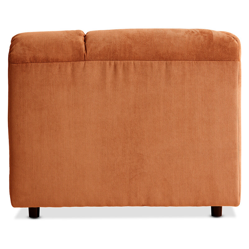 HKLIVING-collectie Wave bank: element links divan corduroy rib dusty orange