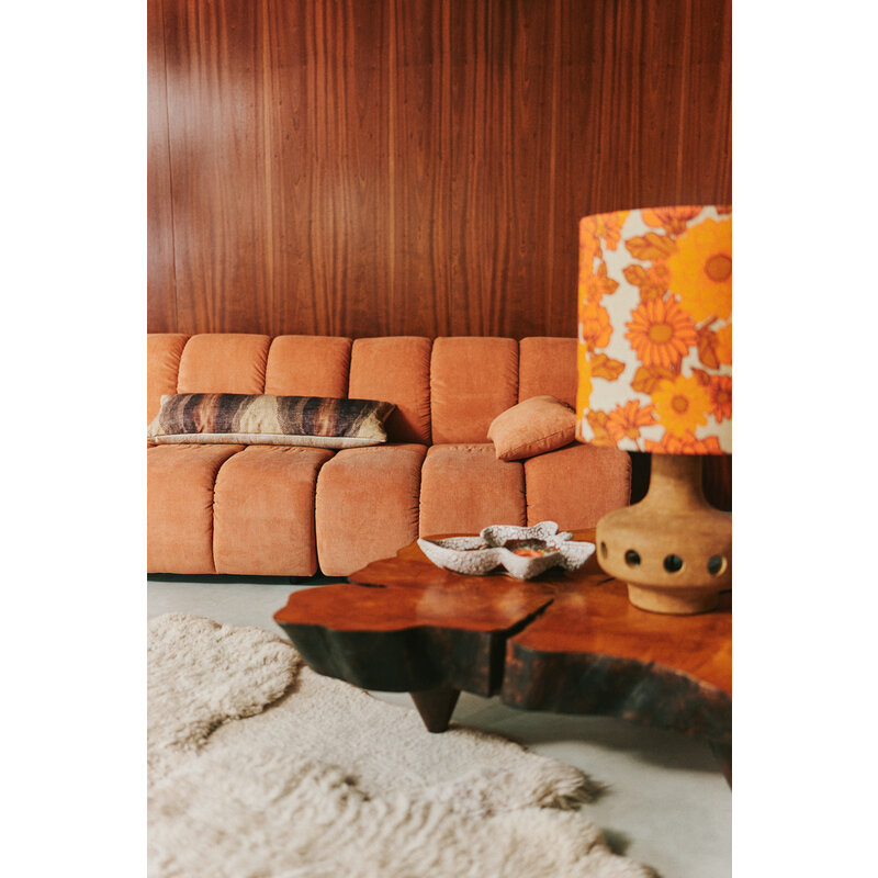 HKLIVING-collectie Wave bank: element links divan corduroy rib dusty orange