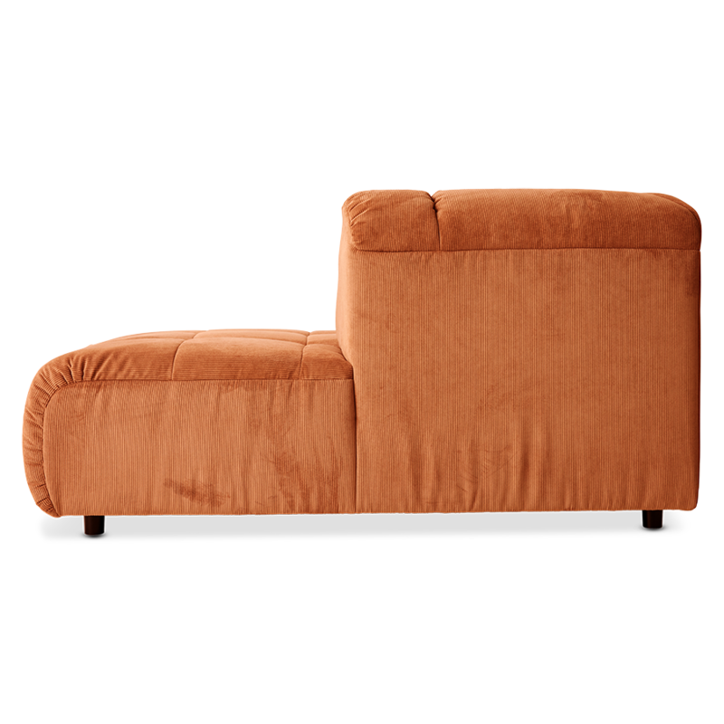 HKLIVING-collectie Wave couch: element right divan corduroy rib dusty orange