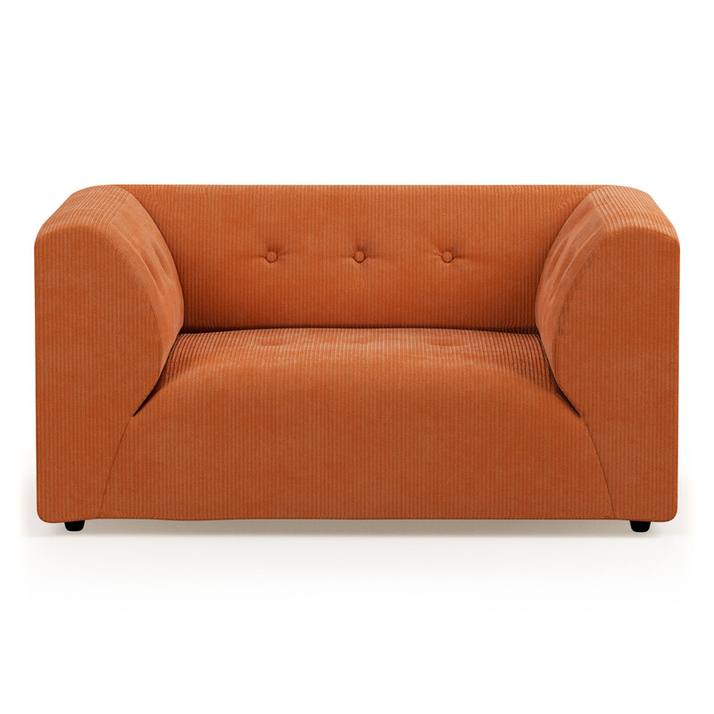 HKLIVING-collectie vint bank: element loveseat corduroy rib dusty orange