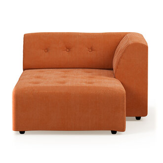 HKLIVING vint bank: element rechter divan corduroy rib dusty orange