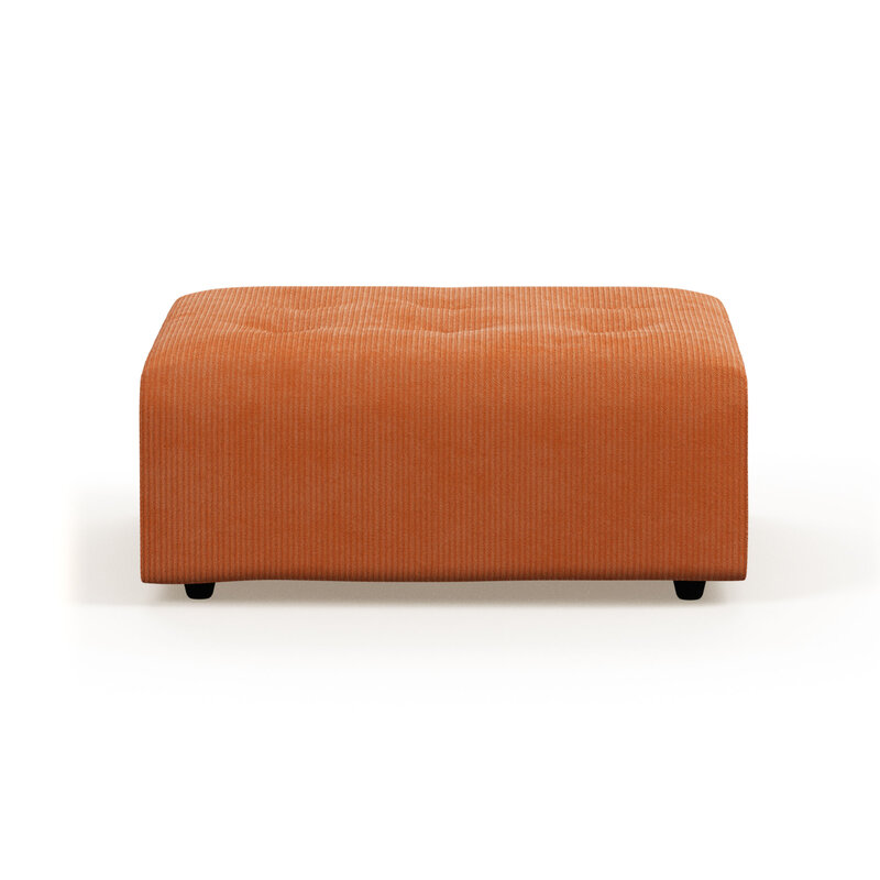 HKLIVING-collectie vint bank: element hocker corduroy rib dusty orange