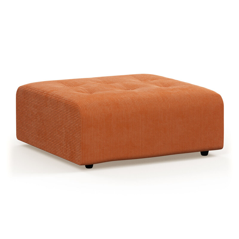 HKLIVING-collectie vint bank: element hocker corduroy rib dusty orange
