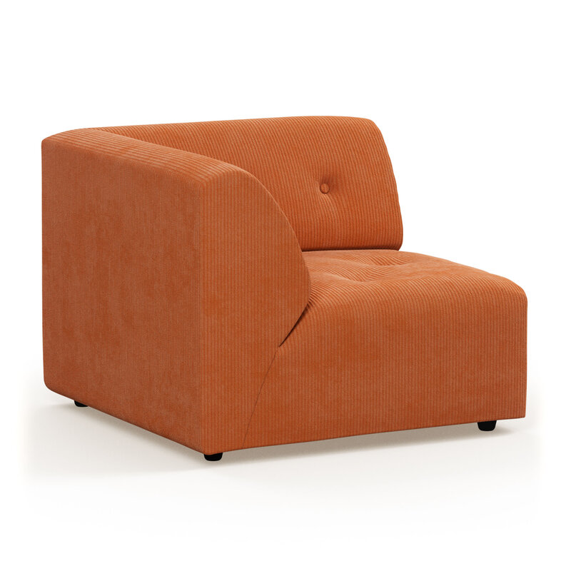 HKLIVING-collectie vint bank: element links corduroy rib dusty orange
