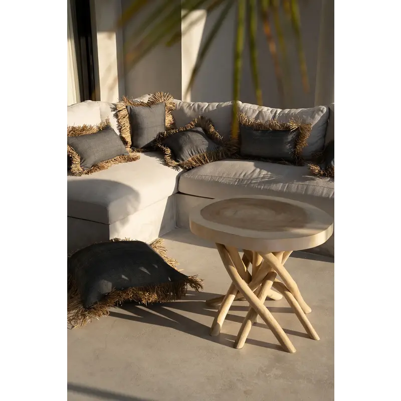 Bazar Bizar Cotton Bonita Kussenhoes - Zwart Naturel - 40x40