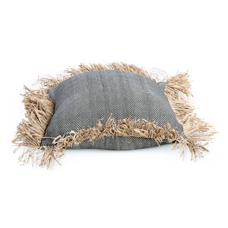 Bazar Bizar-collectie Cotton Bonita Kussenhoes - Zwart Naturel - 40x40