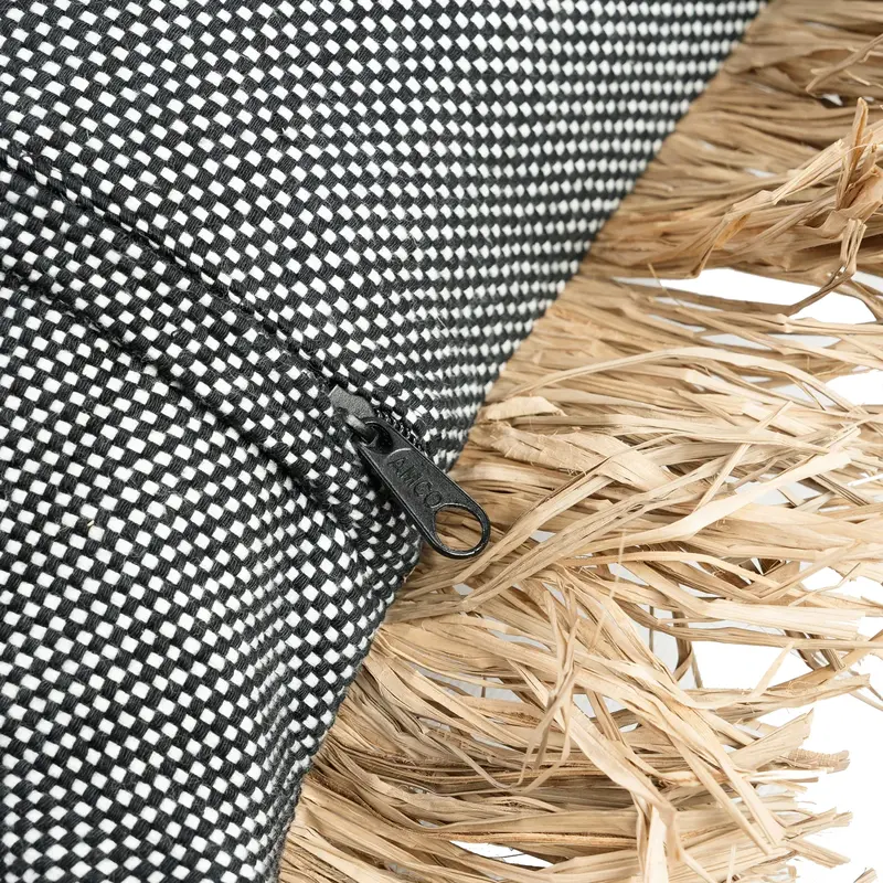 Bazar Bizar-collectie Cotton Bonita Kussenhoes - Zwart Naturel - 40x40
