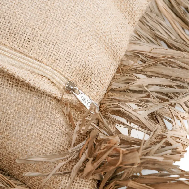 Bazar Bizar-collectie Jute Bonita Kussenhoes - Naturel - 40x40