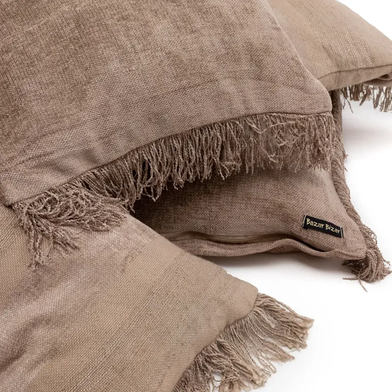 Bazar Bizar-collectie Oh My Gee Kussenhoes - Concrete Velvet - 35x100